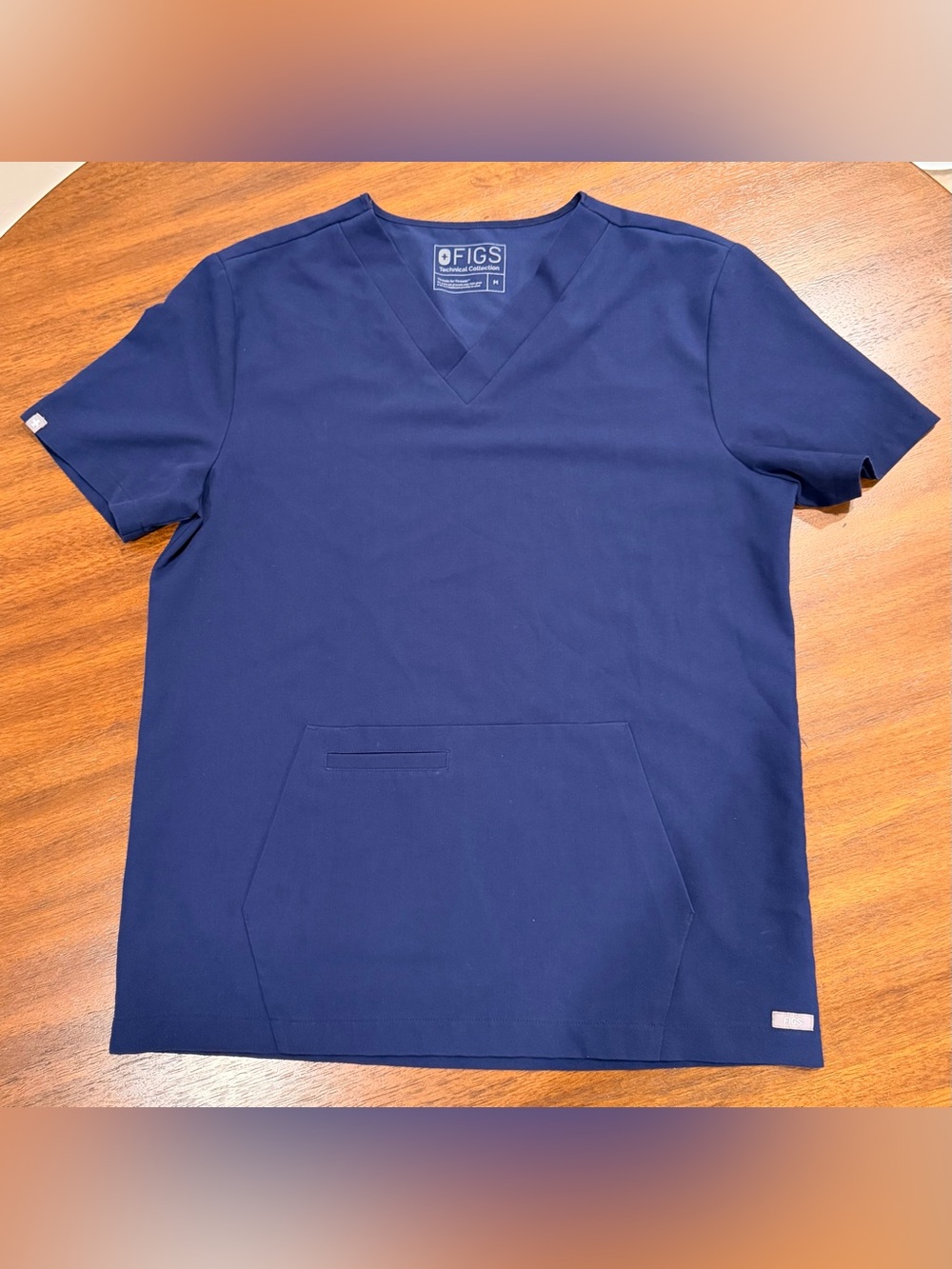 FIGS Torbeck Kangaroo Pocket Scrub Top Navy Blue Size M